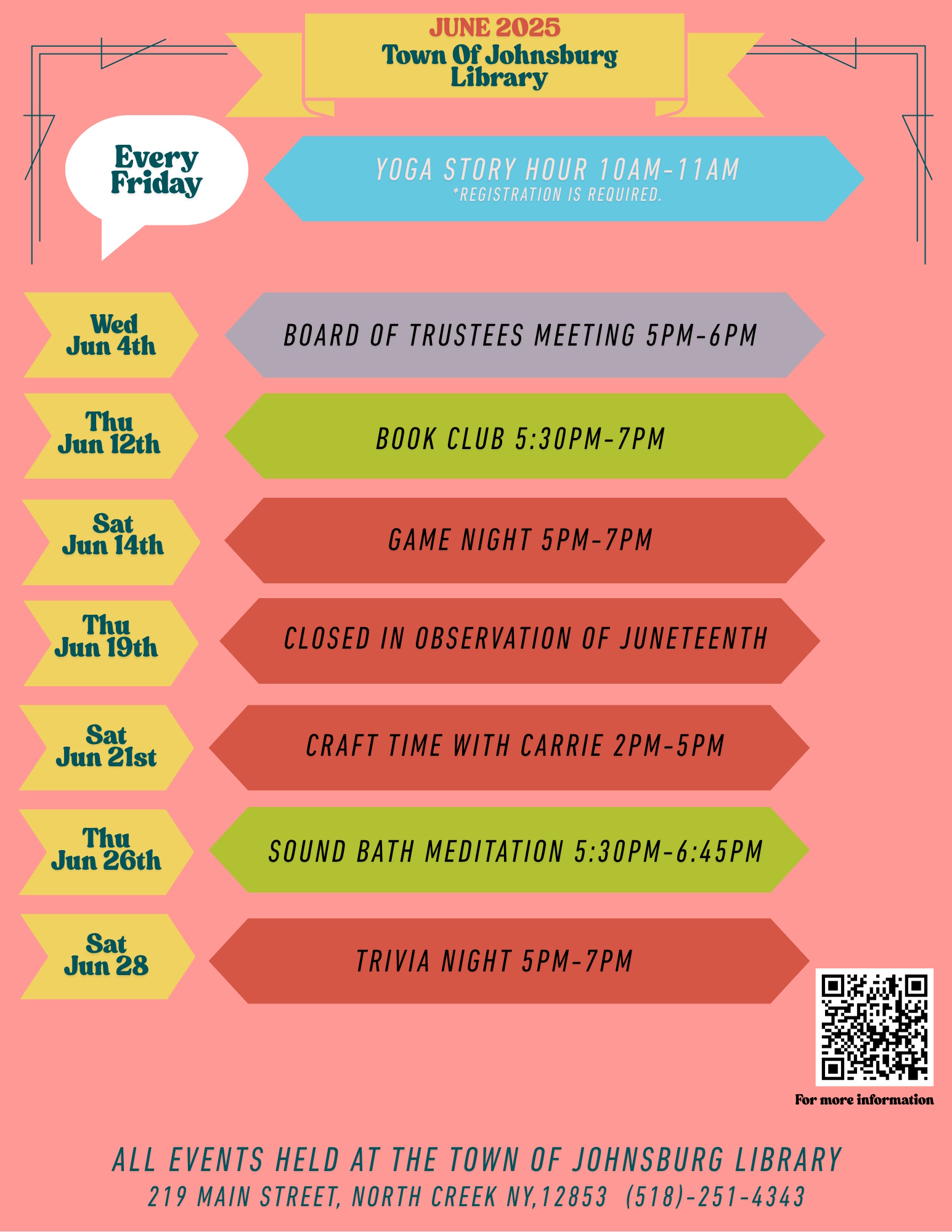 Johnsburgh Library Events